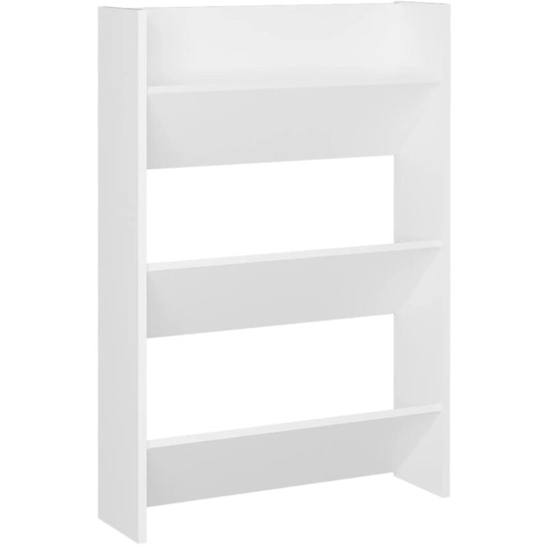 

vidaXL Armario zapatero de pared aglomerado blanco 60x18x90 cm - Blanco