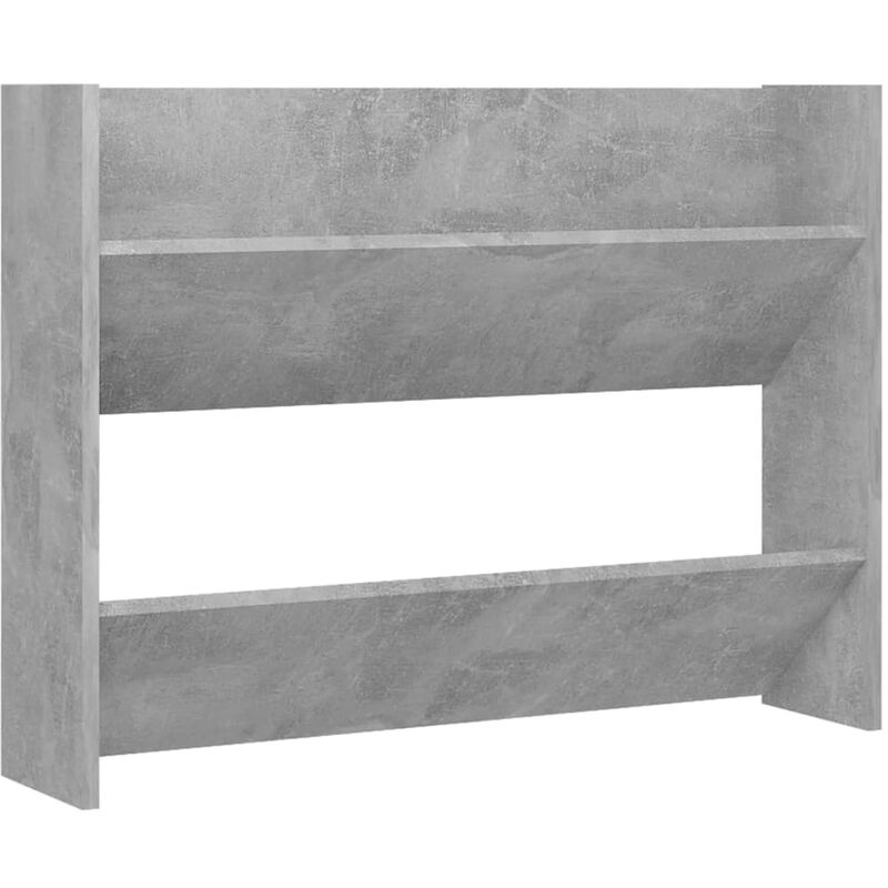 

vidaXL Armario zapatero de pared aglomerado gris hormigón 80x18x60 cm - Gris