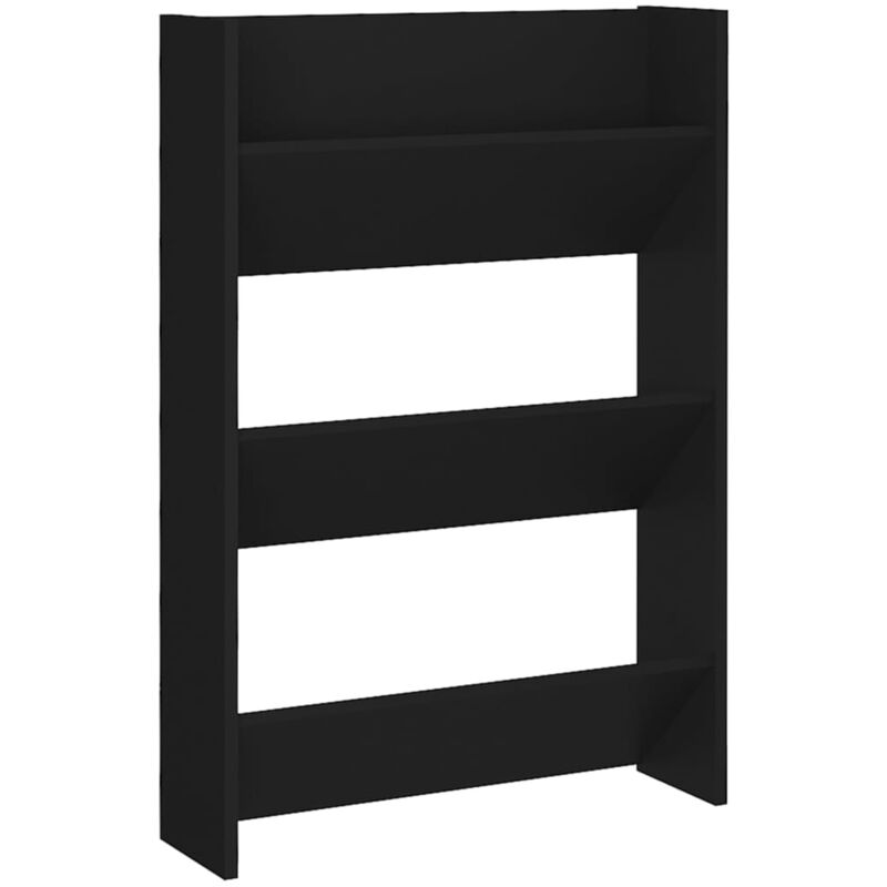 

Vidaxl - Armario zapatero de pared aglomerado negro 60x18x90 cm - Negro