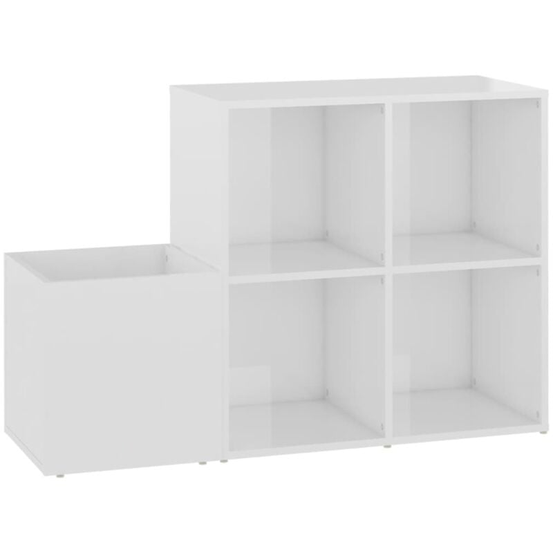 

vidaXL Armario zapatero de sala aglomerado blanco brillo 105x35,5x70cm - Blanco
