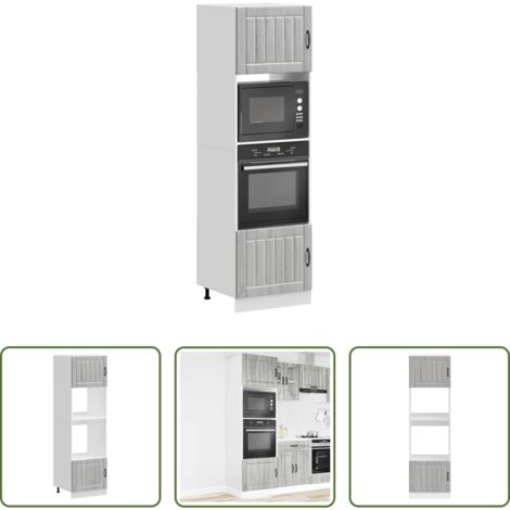 vidaXL Armarios de cocina -  Armarios para horno 2 uds Kalmar gris sonoma madera ingeniería
