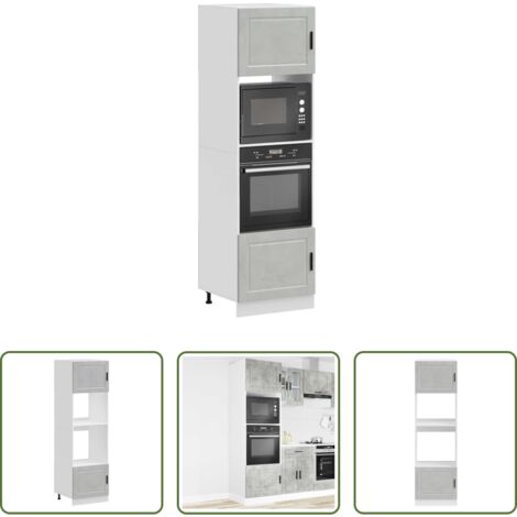vidaXL Armarios de cocina -  Armarios para horno 2 uds Porto gris hormigón madera ingeniería