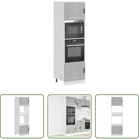 vidaXL Armarios de cocina -  Armarios para horno 2 uds Porto gris sonoma madera ingeniería
