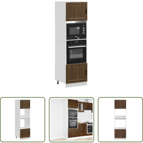 vidaXL Armarios de cocina -  Armarios para horno 2 uds Porto roble marrón madera ingeniería