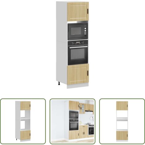 vidaXL Armarios de ingeniería -  Armarios para horno 2 uds Porto roble sonoma madera ingeniería