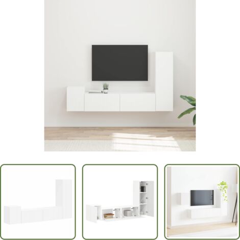 vidaXL Armarios de pared -  Conjunto de mueble de TV 4 pcs Madera de ingeniería