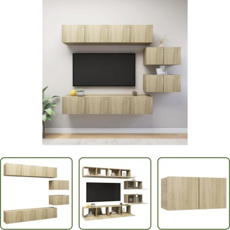 vidaXL Armarios de TV - Juego de muebles de salón 6 piezas roble Sonoma
