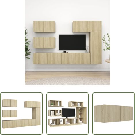 vidaXL Armarios de TV -  Set de muebles salón TV 6 pzas madera ingeniería roble Sonoma