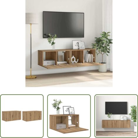 vidaXL Armarios para TV -  Conjunto de mueble de TV 2 pcs Marrón 60 x 30 x 30 cm