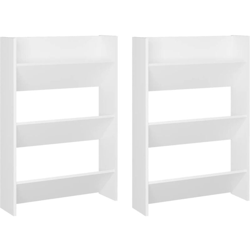 

Armarios zapateros de pared 2 uds blanco aglomerado 60x18x90cm - Blanco - Vidaxl