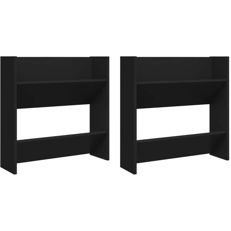 

Armarios zapateros de pared 2 uds negro aglomerado 60x18x60cm - Negro - Vidaxl