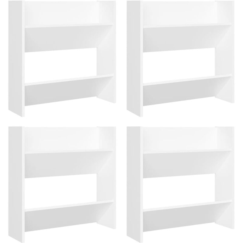 

vidaXL Armarios zapateros de pared 4 uds blanco aglomerado 60x18x60cm - Blanco
