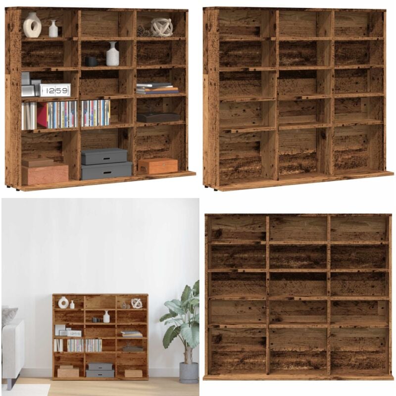 Vidaxl - Armoire à cd vieux bois 100x23x89,5 cm bois d'ingénierie