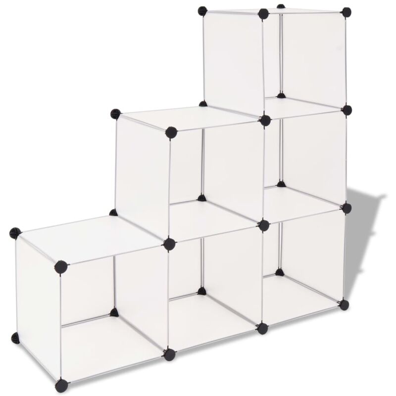 Organisateur de rangement cube avec 6 compartiments Blanc