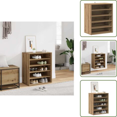 vidaXL Armoire à chaussures chêne artisanal bois d'ingénierie
