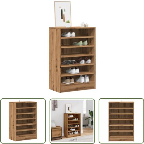 vidaXL Armoire à chaussures chêne artisanal bois d'ingénierie