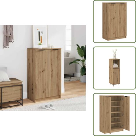 vidaXL Armoire à chaussures chêne artisanal bois d'ingénierie