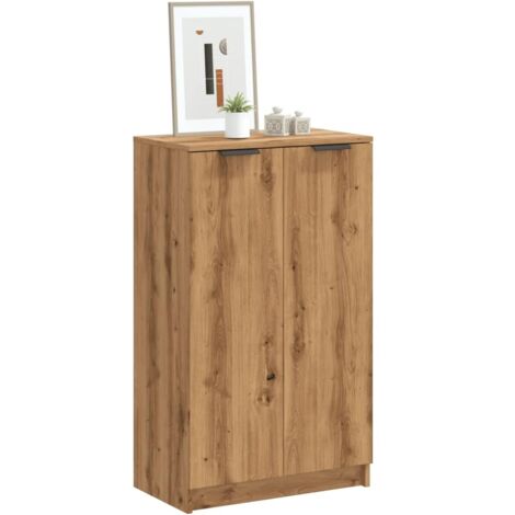 Vidaxl – Armoire à chaussures chêne artisanal – Bois d'ingénierie – Dimensions 59 x 35 x 100,5 cm – Assemblage requis – Facile à entretenir