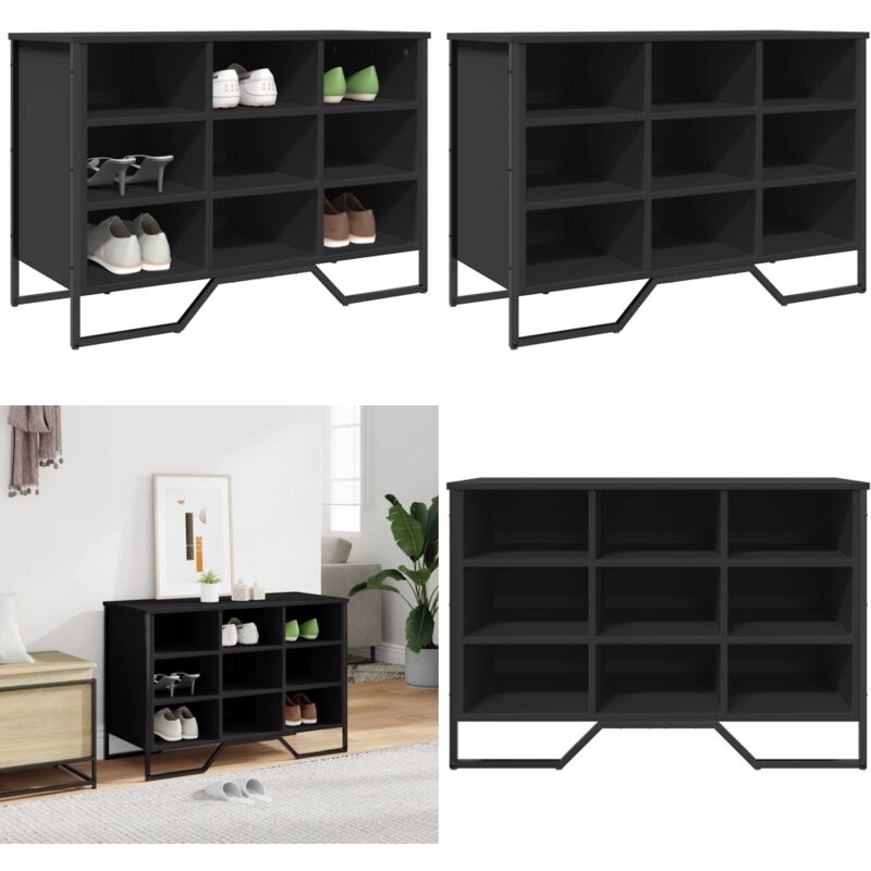 Vidaxl - Armoire à chaussures noir 90x38x61,5 cm bois d'ingénierie