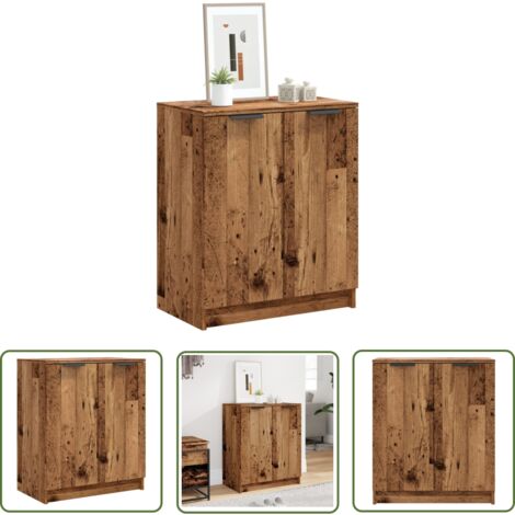 vidaXL Armoire à chaussures vieux bois 59x35x70 cm bois d'ingénierie