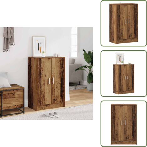 vidaXL Armoire à chaussures vieux bois 60x35x92 cm bois d'ingénierie