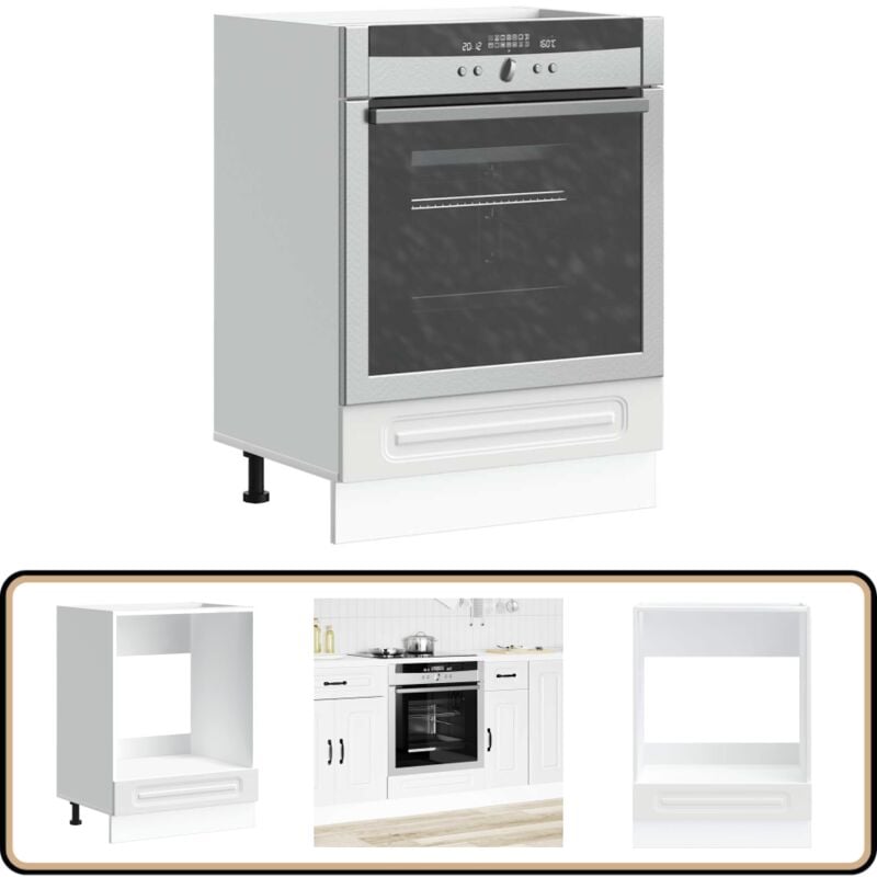 Armoire à four Kalmar blanc bois d'ingénierie - Vidaxl