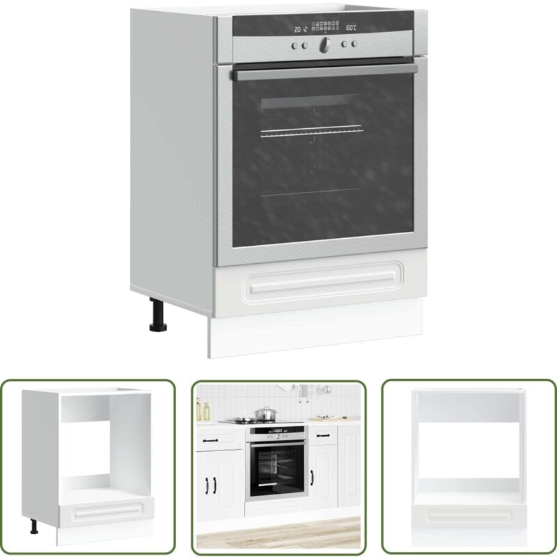 VidaXL Armoire à four Kalmar blanc bois d'ingénierie