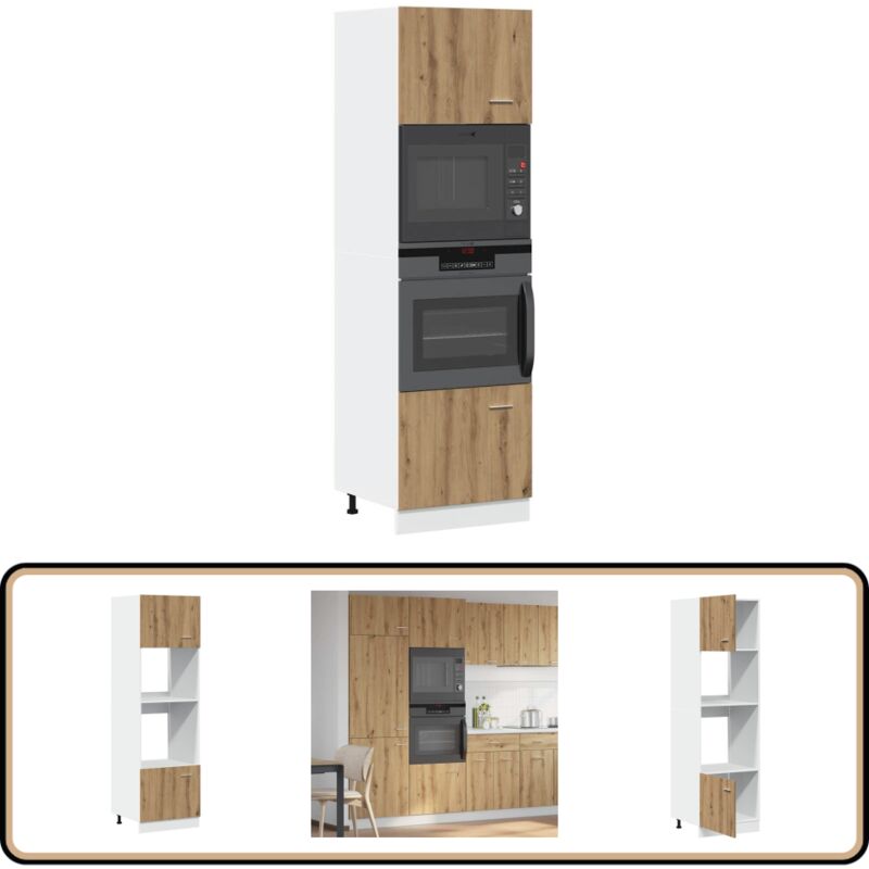 Vidaxl - Armoire à micro-ondes chêne artisanal 60x57x207 cm