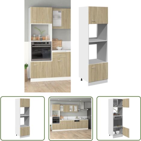 vidaXL Armoire à micro-ondes Chêne sonoma 60x57x207 cm Aggloméré