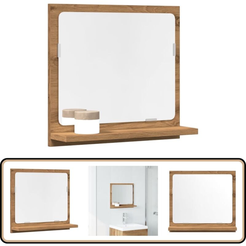 Vidaxl - Armoire à miroir de salle de bain chêne artisanal 40x11x37 cm