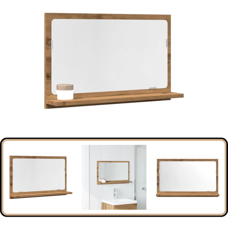 Vidaxl - Armoire à miroir de salle de bain chêne artisanal 60x11x37 cm
