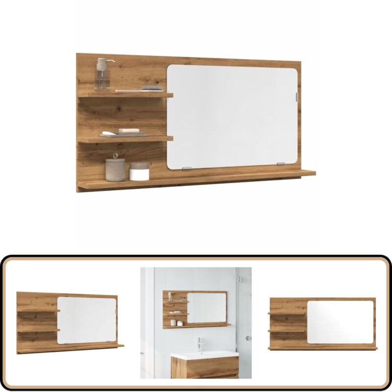 Vidaxl - Armoire à miroir de salle de bain chêne artisanal 90x11x45 cm