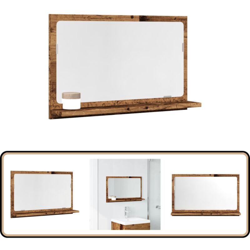 Vidaxl - Armoire à miroir de salle de bain vieux bois bois d'ingénierie