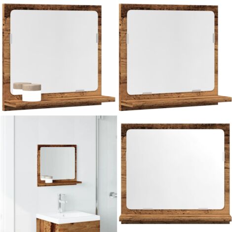 vidaXL Armoire à miroir de salle de bain vieux bois bois d'ingénierie
