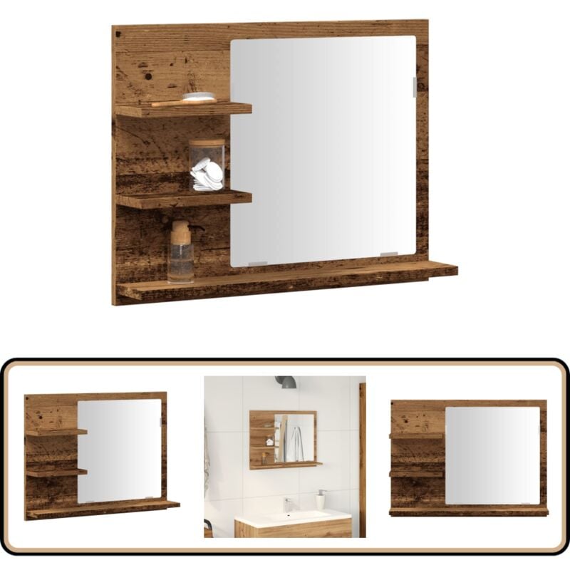 Vidaxl - Armoire à miroir salle de bain chêne artisanal 60x10,5x45 cm