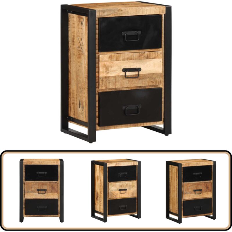 Vidaxl - Armoire à tiroir 50x35x70 cm bois de manguier massif brut