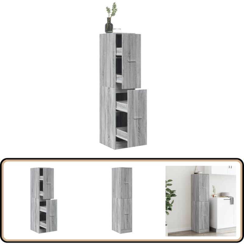 Vidaxl - Armoire apothicaire sonoma gris 30x41x144,5cm bois d'ingénierie