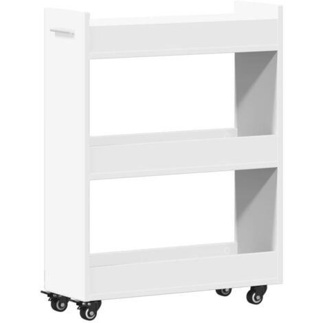 vidaXL Armoire avec roues blanc 60x22x79 cm bois d'ingénierie