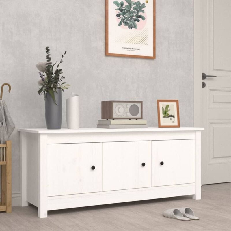 Vidaxl - Armoire à chaussures Blanc 110x38x45,5 cm Bois de pin massif
