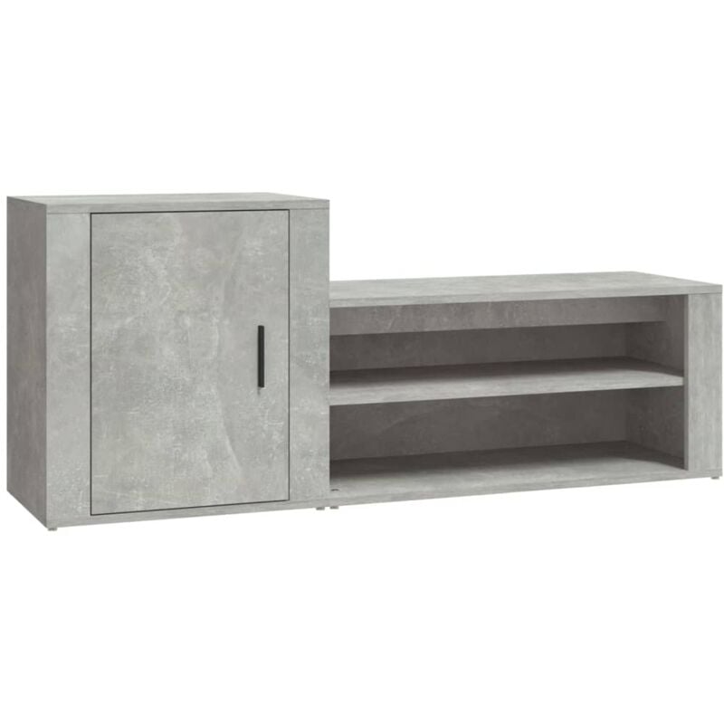 Vidaxl - Armoire à chaussures Gris béton 130x35x54 cm Bois d'ingénierie