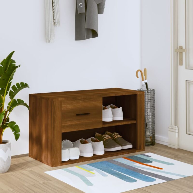 Vidaxl - Armoire à chaussures Chêne marron 80x35x45 cm Bois d'ingénierie