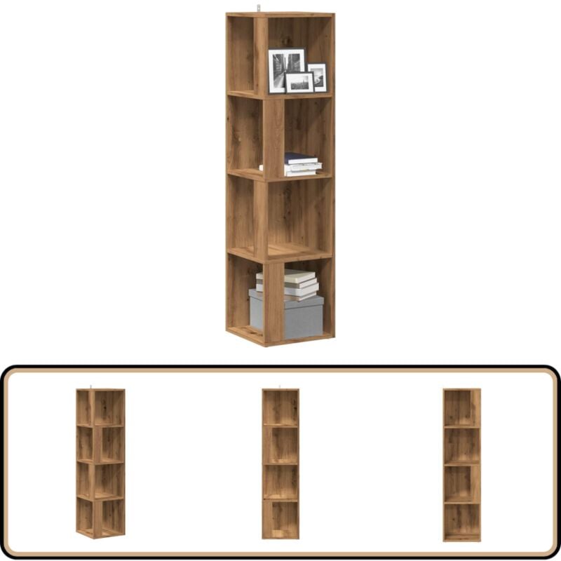 Vidaxl - Armoire d'angle chêne artisanal 33x33x132 cm bois d'ingénierie