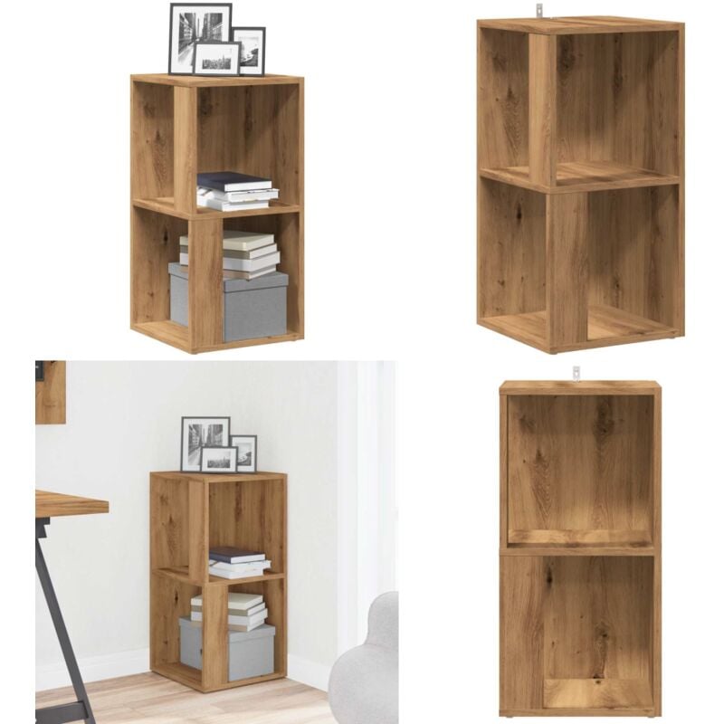 Armoire d'angle chêne artisanal 33x33x67 cm bois d'ingénierie - Vidaxl