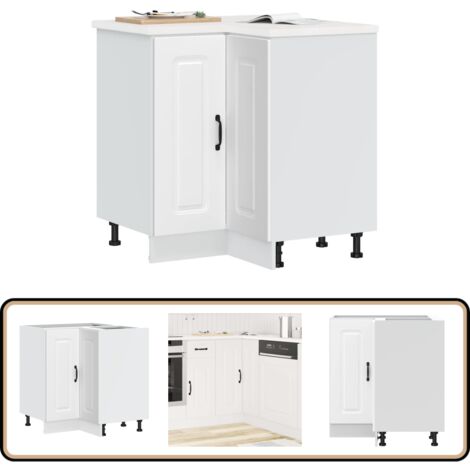 vidaXL Armoire d'angle de cuisine Kalmar blanc bois d'ingénierie