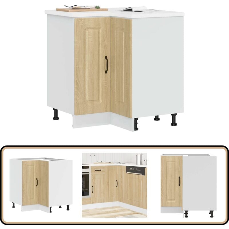 Armoire d'angle de cuisine Kalmar chêne sonoma bois ingénierie - Vidaxl