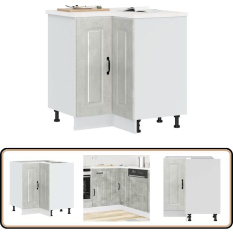 vidaXL Armoire d'angle de cuisine Kalmar gris béton bois d'ingénierie