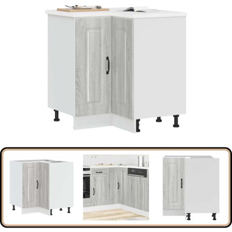 vidaXL Armoire d'angle de cuisine Kalmar sonoma gris bois d'ingénierie