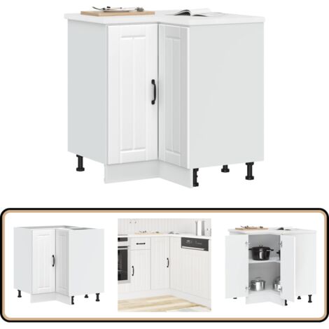 vidaXL Armoire d'angle de cuisine Lucca blanc bois d'ingénierie