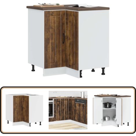 vidaXL Armoire d'angle de cuisine Lucca chêne fumé bois d'ingénierie