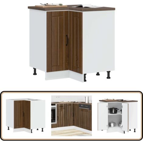 vidaXL Armoire d'angle de cuisine Lucca chêne marron bois d'ingénierie